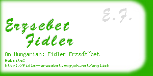 erzsebet fidler business card